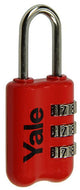 Yale 1018570 - bagage-cijferhangslot rood yp2 23 128 1r 23mm | 5 stuks