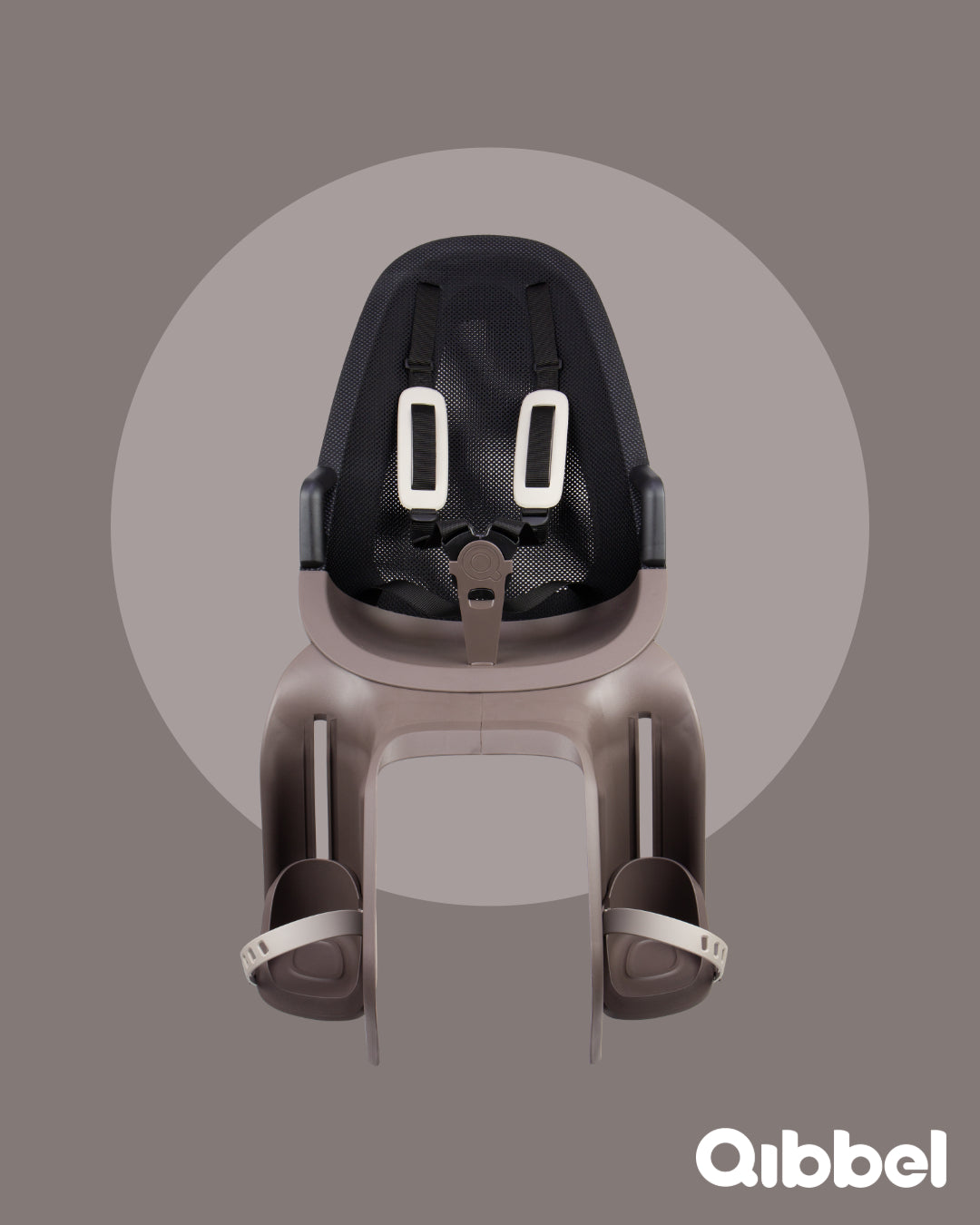 Qibbel achterzitje air bagagedrager zwart lichtbruin