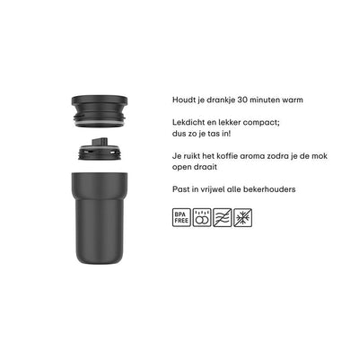 Mepal reisbeker 275ml nordic black