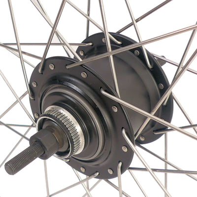 Shimano achterwiel 28 inch nexus 7 naaf (zwart) - zac19 velg (zwart) met rvs spaken - voor schijfrem