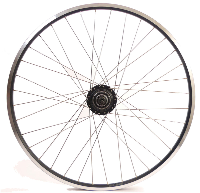 Shimano achterwiel 28 inch nexus 7 naaf (zwart) - zac19 velg (zwart) met rvs spaken - voor schijfrem
