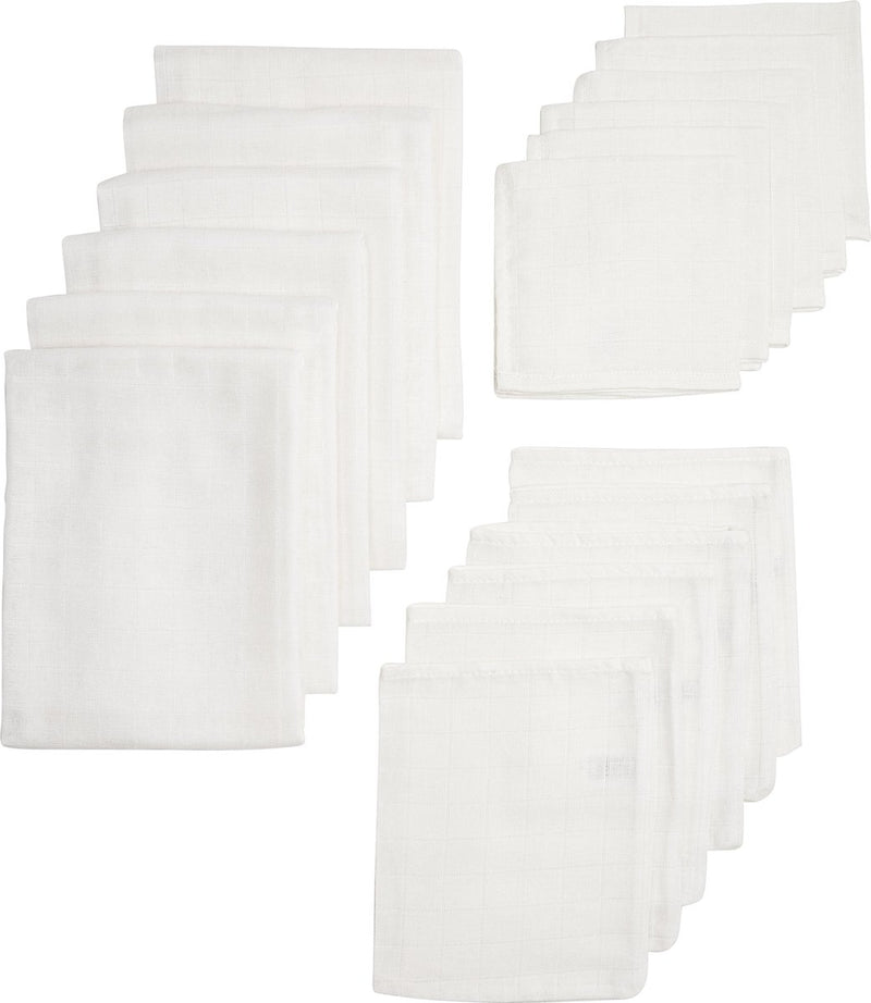 Meyco baby uni starterset - 18-pack - hydrofiel - white