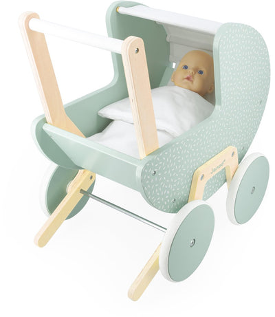 Janod - zen - poppenwagen - houten poppenwagen voor poppen tot 42 cm