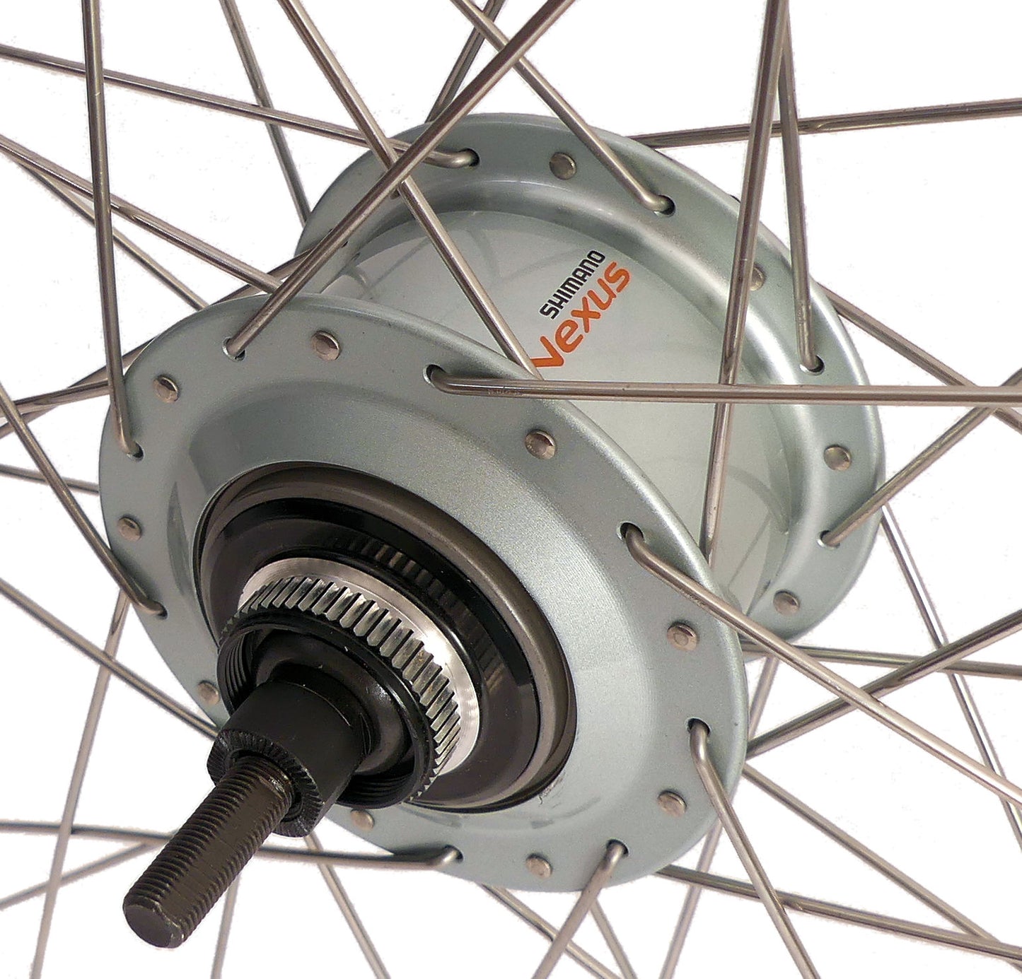 Shimano achterwiel 28 inch nexus 8 naaf (zilver) - zac19 velg (zilver) met rvs spaken - voor schijfrem