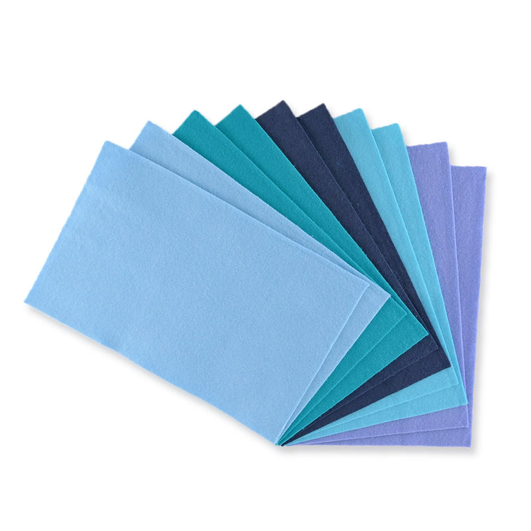 Vaessen creative • vilt kit 3 1mm a4 blauw 10st.