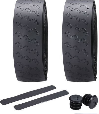 Bbb cycling stuurlint racefiets - beste grip en schokabsorptie - lengte: 200cm - dikte: 2.5mm - inclusief stuurdoppen - zwart - ultraribbon gel stuurtape bht-15g