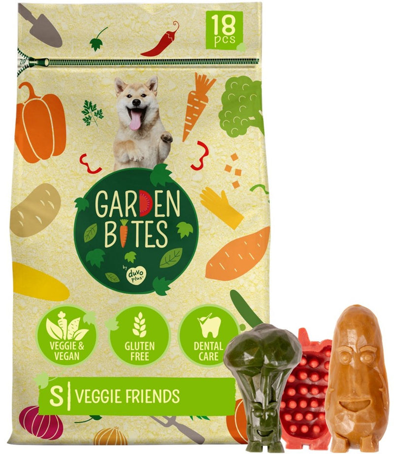 Garden bites duvoplus - veggie friends hondensnacks - hondensnoepjes - vegetarisch glutenvrij - small 18st