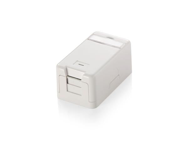 Equip 125121 surface mounted keystone box for 1 keystone jack, white