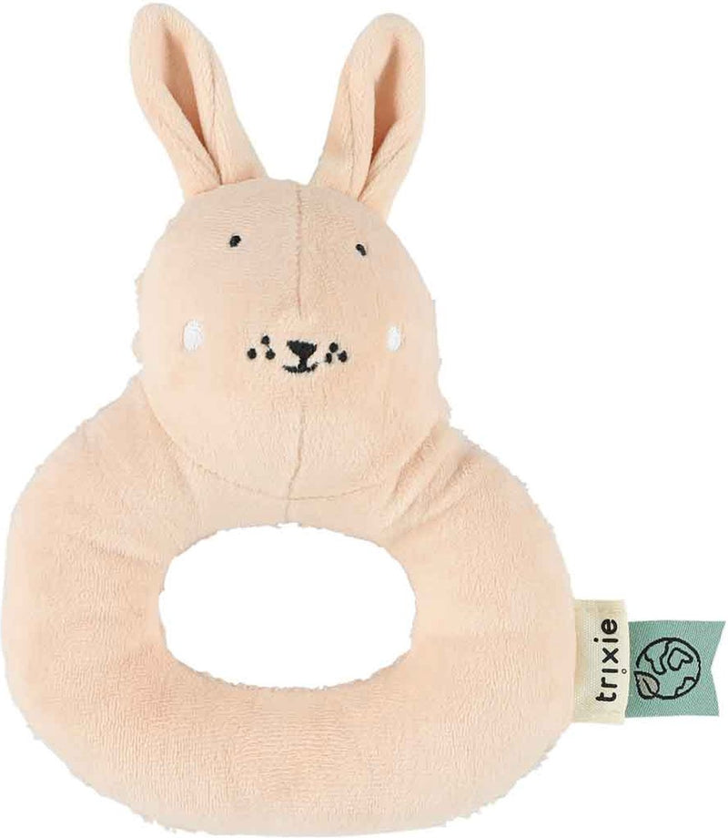 Trixie rammelaar - mrs. rabbit - zacht baby speelgoed met knispergeluid - sensorisch speelgoed - vanaf 3 maanden