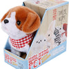 Take me home loophond pluche 17 cm junior wit bruin