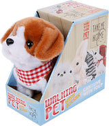 Take me home loophond pluche 17 cm junior wit bruin - afbeelding 1
