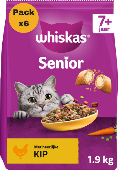 Whiskas 7+ kattenbrokken - kip - zak 6 x 1.9kg