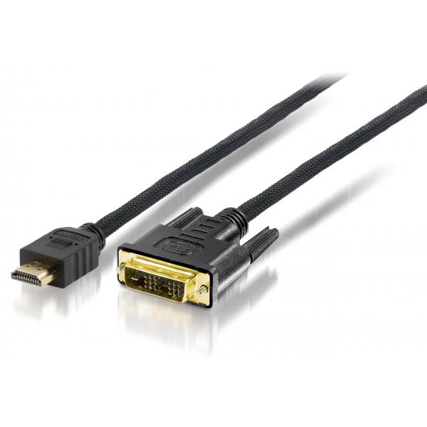 Equip 119323 high quality hdmi to dvi-d single-link adapter cable, m m, gold-plated, 3m, black