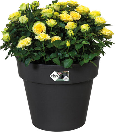 Elho green basics top planter 47 - bloempot voor buiten - ø 47.0 x h 40.0 cm - living black