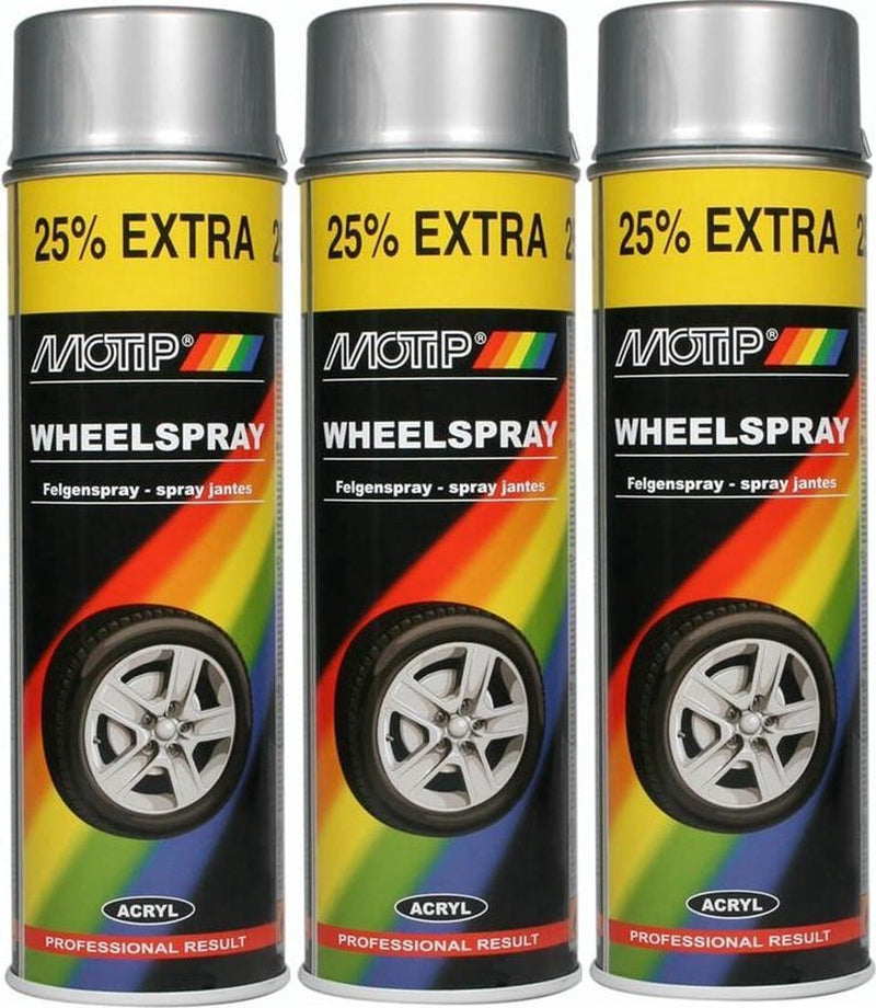 Motip - velgenlak zilver - 6 in een doos - 500 ml - spuitbus