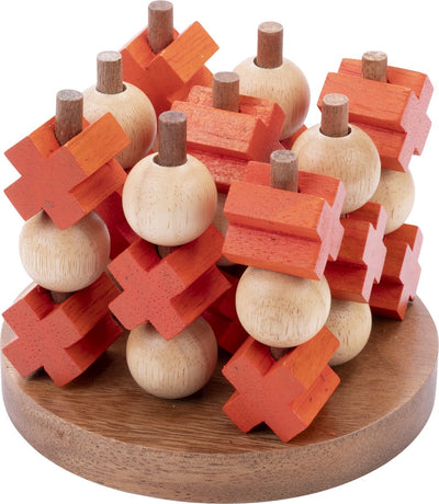 Longfield tic tac toe (medium) – houten 3 op een rij spel – boter, kaas en eieren – klassiek denkspel – 2 spelers – compact formaat – engelhart