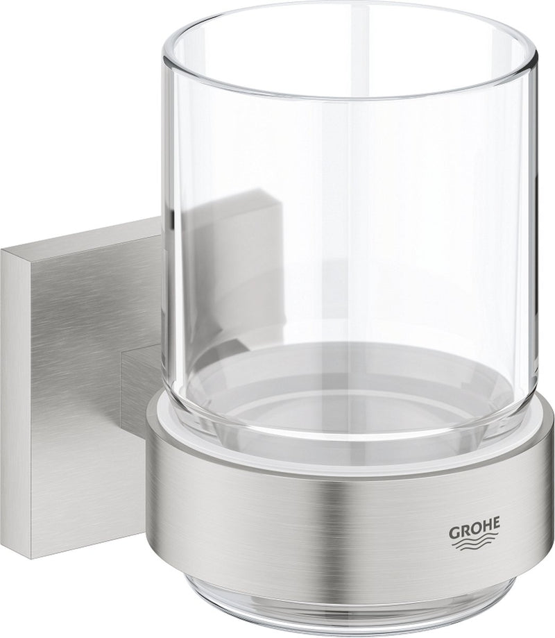 Grohe start cube glas met houder - supersteel (rvs look) 41097dc0