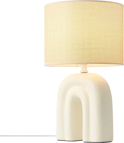 Nordlux haze-tafellamp-keramiek-textiel-e27-beige