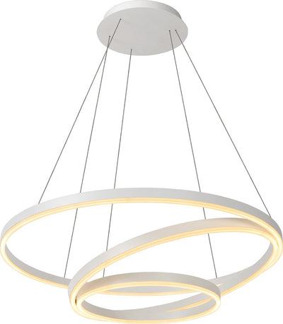 Lucide triniti - hanglamp - ø 80 cm - led dimbaar - 3000k - wit