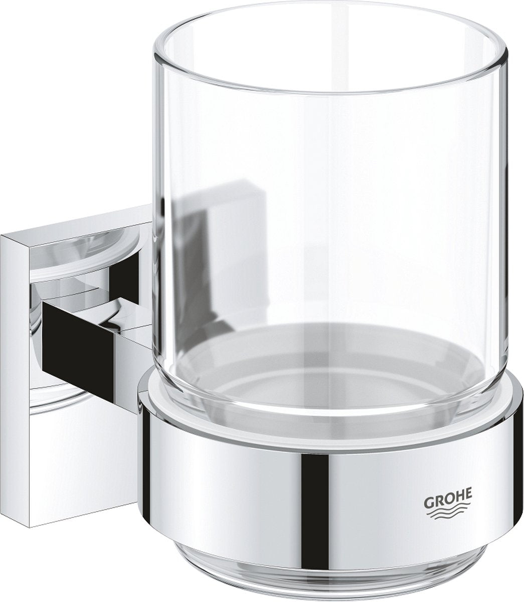 Grohe start cube glas met houder - chroom 41097000