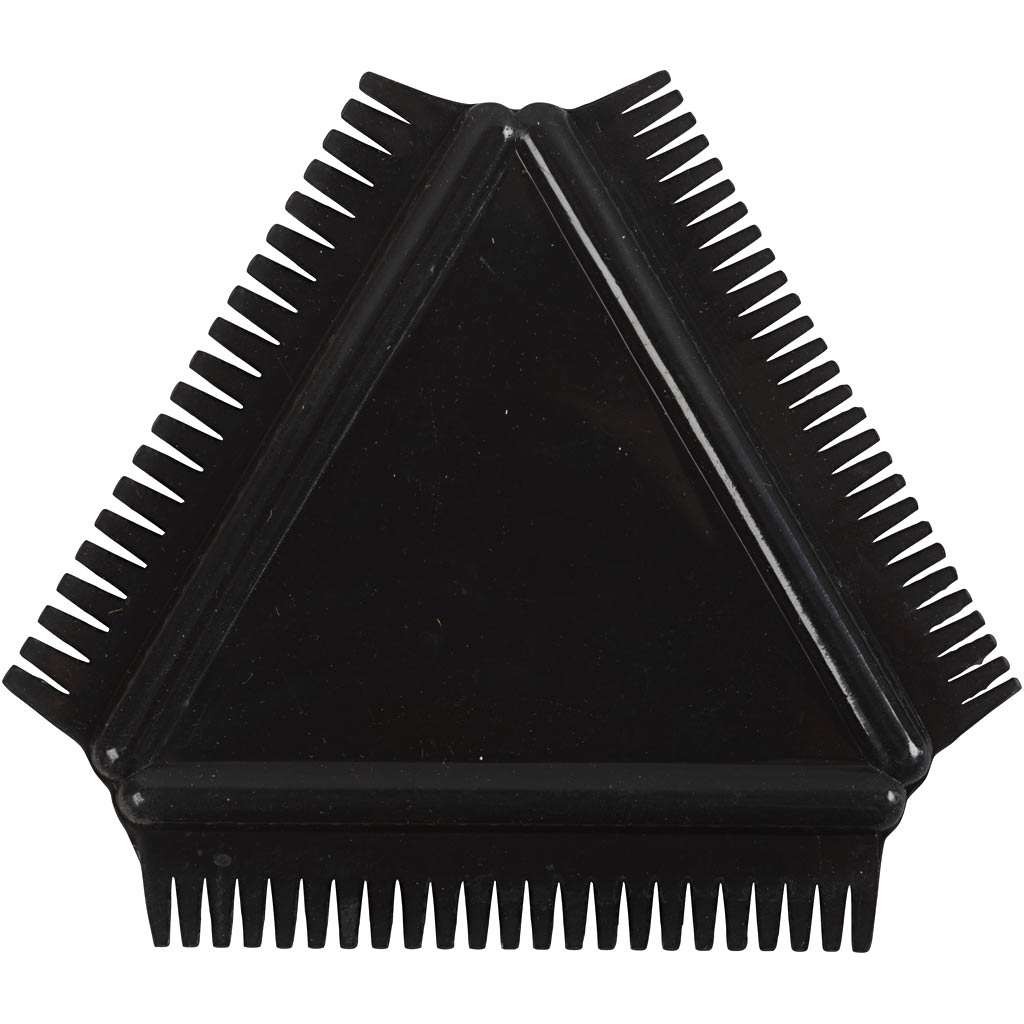 Creativ company structuurkam - rubber textuur kam - zwart - voor creatieve effecten en diy projecten - afmeting 9 cm - 1 stuk