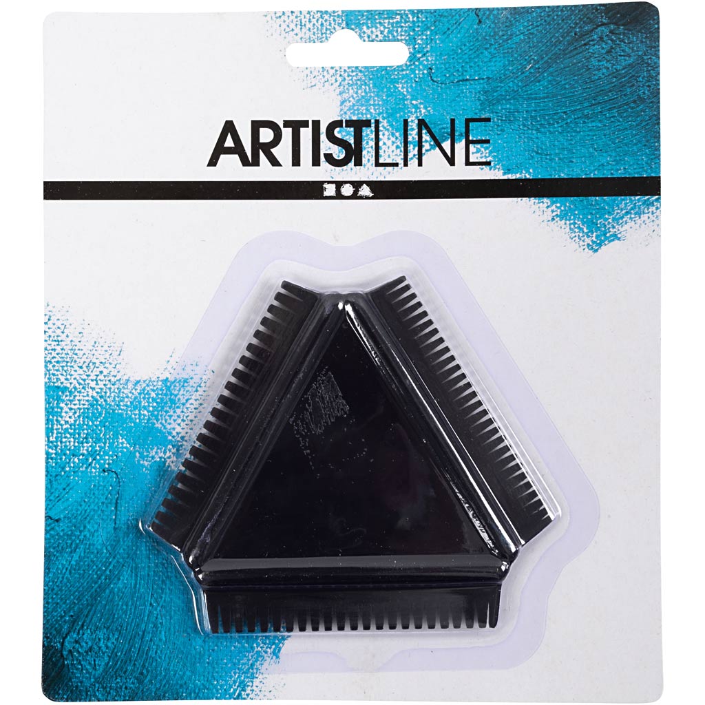 Creativ company structuurkam - rubber textuur kam - zwart - voor creatieve effecten en diy projecten - afmeting 9 cm - 1 stuk
