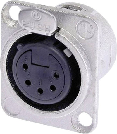 Neutrik nc5fd-l-1 xlr-connector flensbus, contacten recht aantal polen: 5 zilver 1 stuk(s)