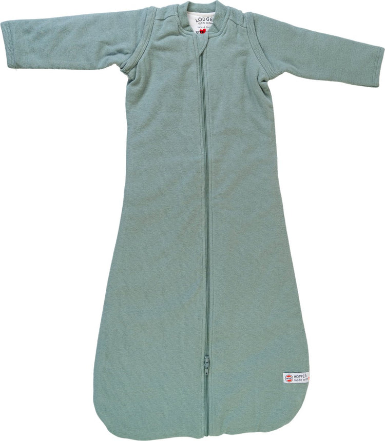 Lodger hopper - baby slaapzak winter met afritsbare mouwen - 80cm - 3.3 tog - autostoel - groen - winterslaapzak