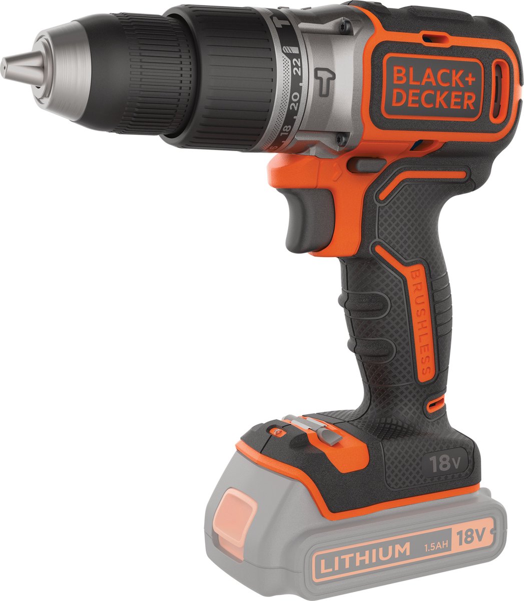 Black+decker bl188n-xj schroefklopboormachine - 18v - 2 snelheden - zonder accu en lader