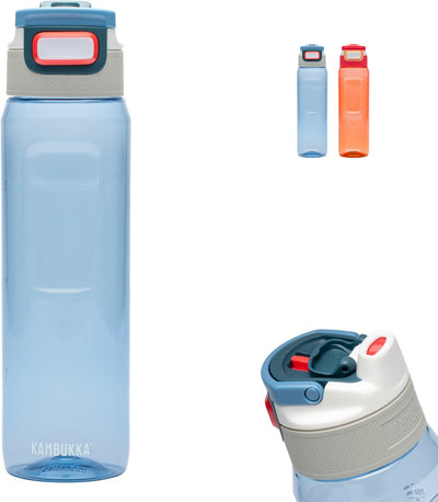 Kambukka elton drinkfles 1l - niagara blue met 3-in-1 deksel en makkelijke reiniging
