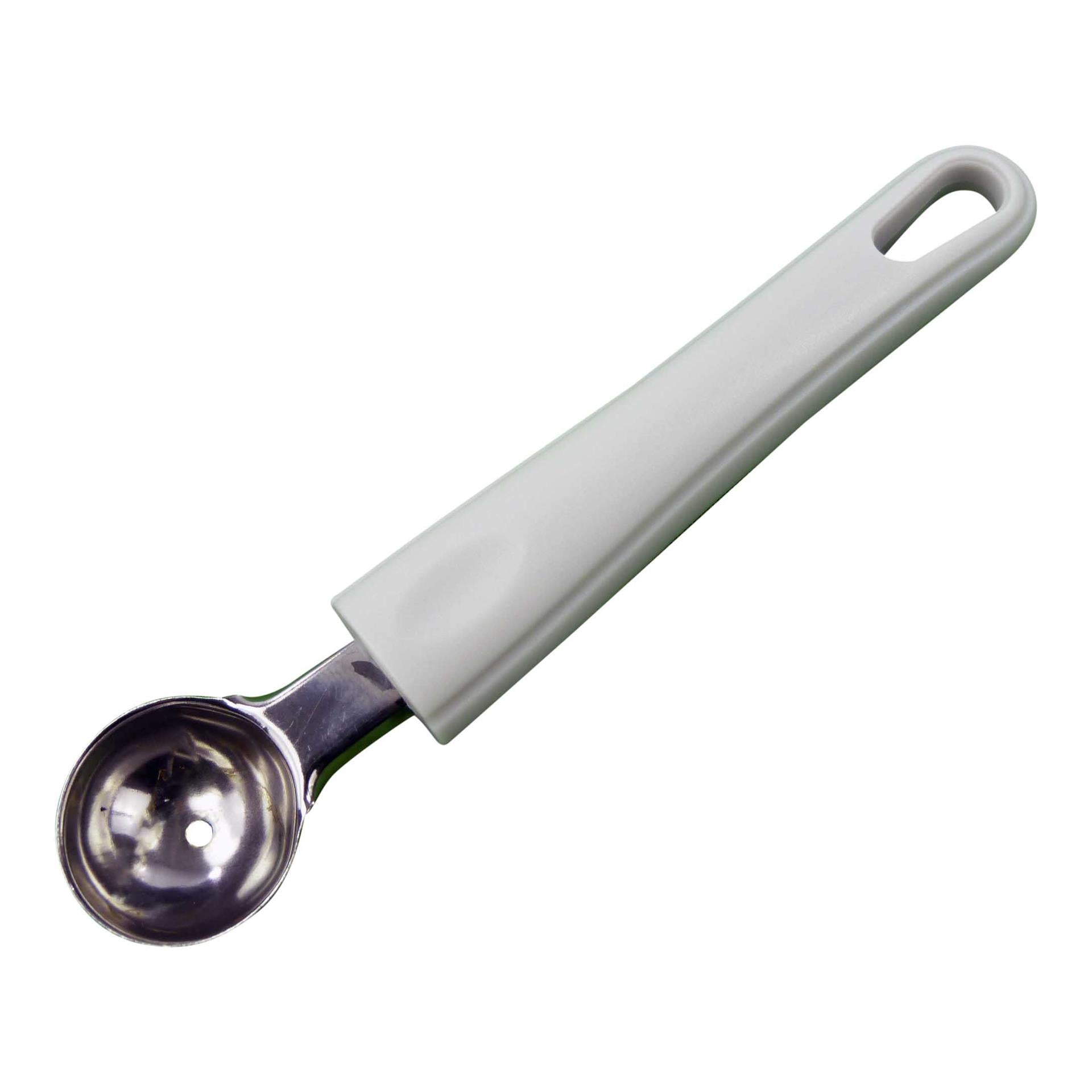 Aro houseware meloen- of boterbollepel rvs met wit kunststof heft kasun
