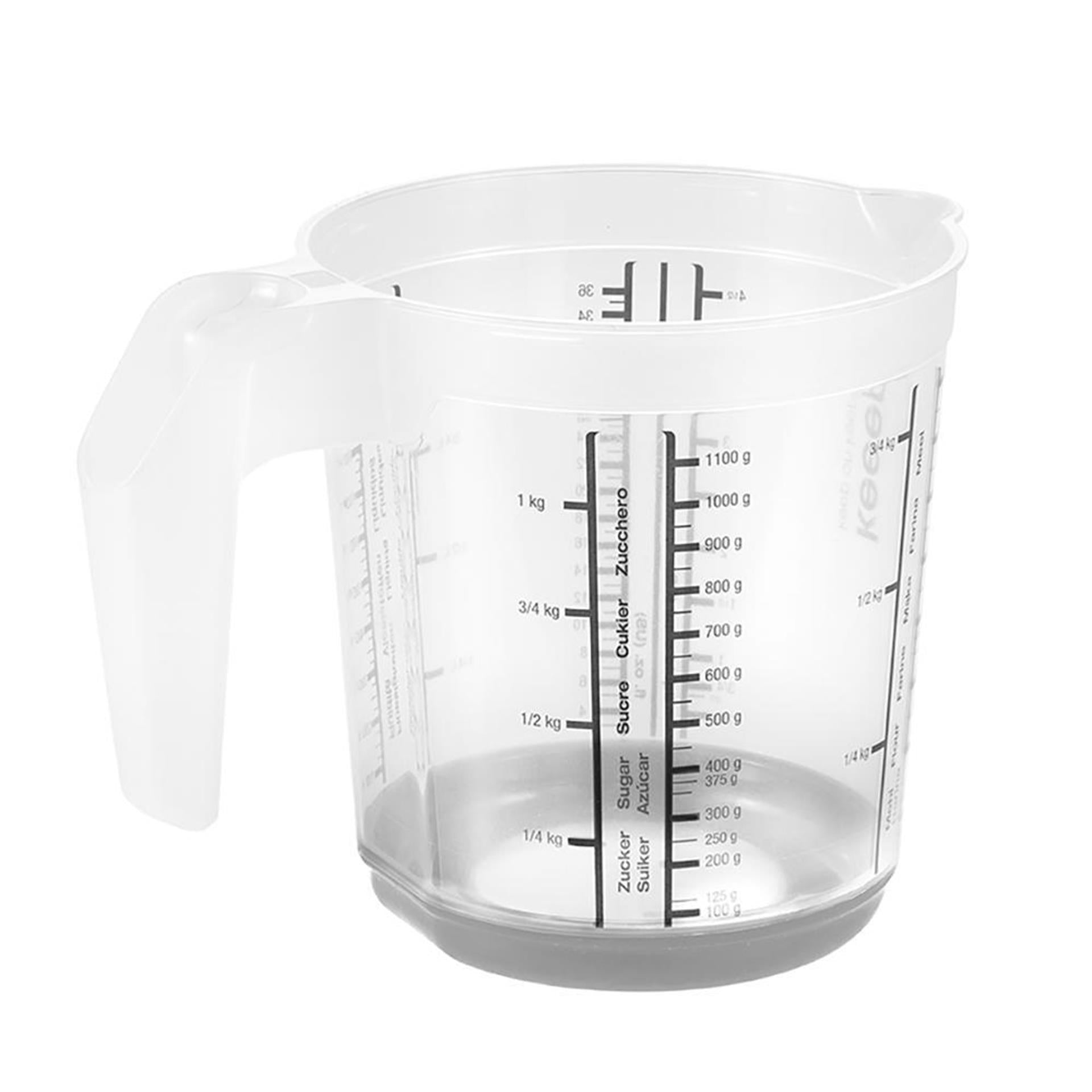Keeeper kunststof maatbeker anti-slip 1l ø13,5x14cm nordic grey