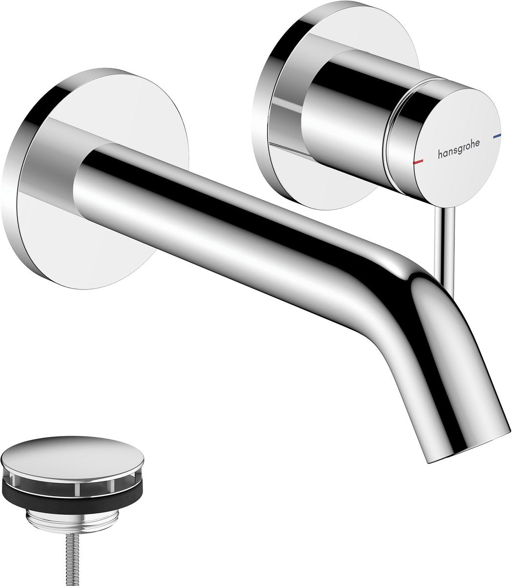 Hansgrohe tecturis s - inbouw wastafelkraan - voor wandmontage - ééngreeps bediening - 16,5 cm uitloop - chroom