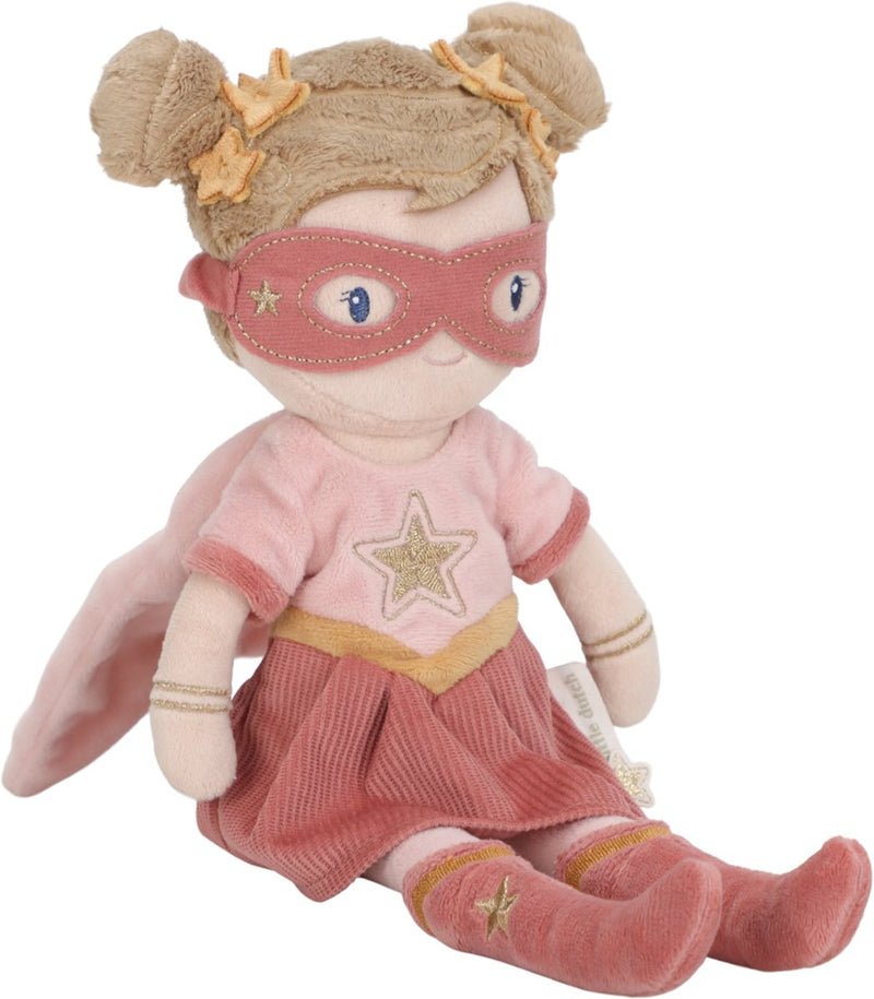 Little dutch superhero knuffelpop rosa - 35 cm
