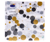 Duni servetten festive bubbles black 33x33 cm | 4 stuks - afbeelding 1