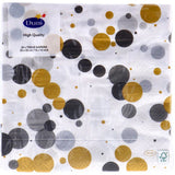 Duni servetten festive bubbles black 33x33 cm | 4 stuks - afbeelding 2