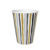 Duni bekers stripes black gold 24 cl 10 stuks | 5 stuks