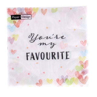 Duni servetten hearts favour 33x33 cm | 12 stuks