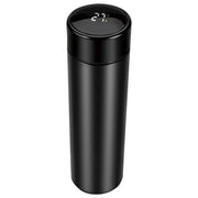 No brand thermosfles rvs zwart 450 ml met thermometer en theefilter | 4 stuks - afbeelding 1