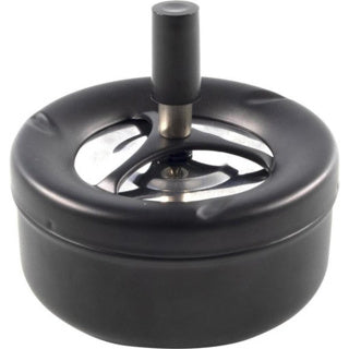 No brand asbak druk mat zwart rond 11 cm | 6 stuks