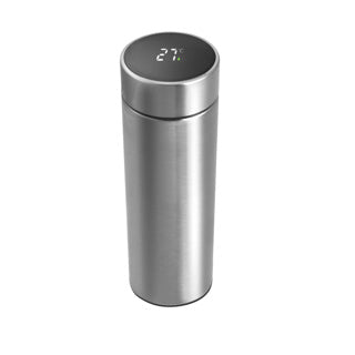 No brand thermosfles rvs 450ml met thermometer in deksel inclusief theefilter | 4 stuks