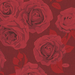 Duni servetten rich roses 24x24 cm | 12 stuks