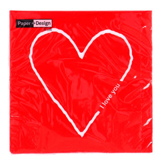 Duni servetten i love you 33x33 cm | 12 stuks