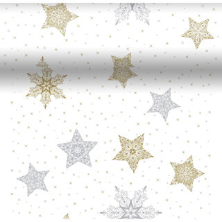 Duni 3 in 1 snowstars white 40 x 480 cm | 8 stuks