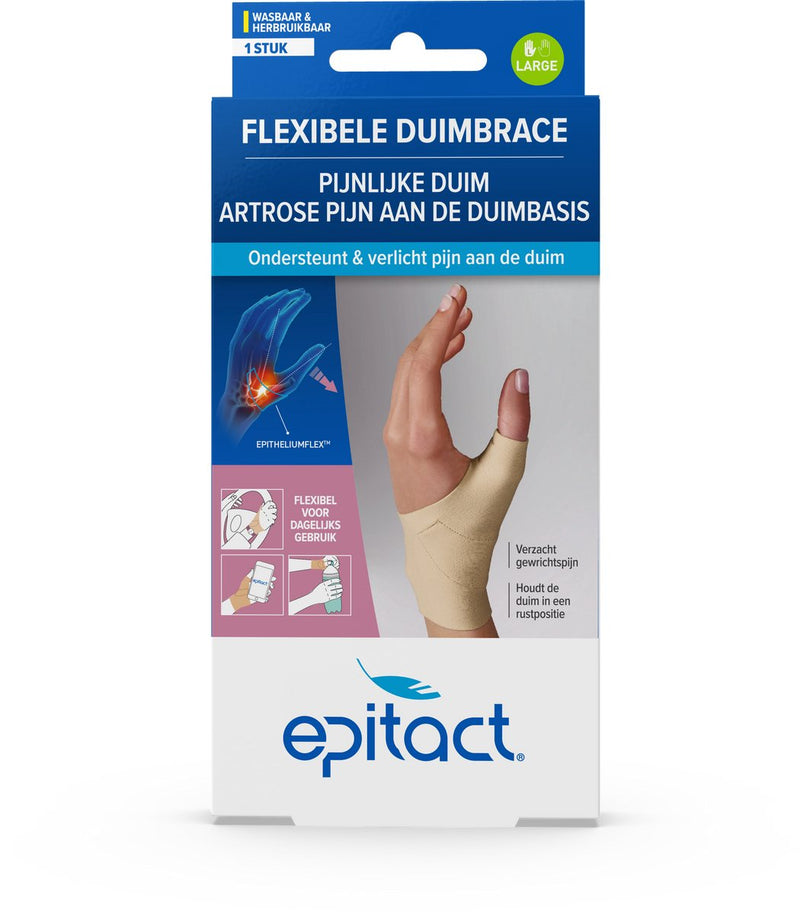Epitact duimorthese dag links maat l – duimbrace bij duimartrose en rhizartrose – flexibele ondersteuning – wasbaar - 1 stuk