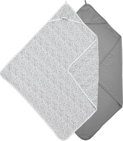 Meyco baby cheetah uni badcape - 2-pack - grey - 80x80cm