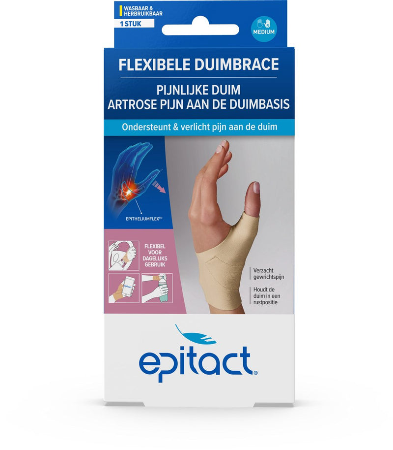 Epitact duimorthese dag rechts maat m – duimbrace bij duimartrose en rhizartrose – flexibele ondersteuning – wasbaar - 1 stuk m