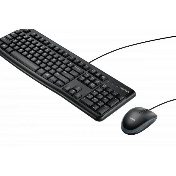Logitech desktop mk120, desktopset (zwart, eu lay-out (qwerty), rubberdome, retail)