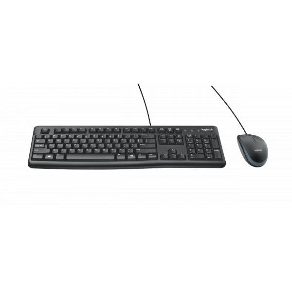 Logitech desktop mk120, desktopset (zwart, eu lay-out (qwerty), rubberdome, retail)