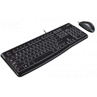 Logitech desktop mk120, desktopset (zwart, eu lay-out (qwerty), rubberdome, retail)